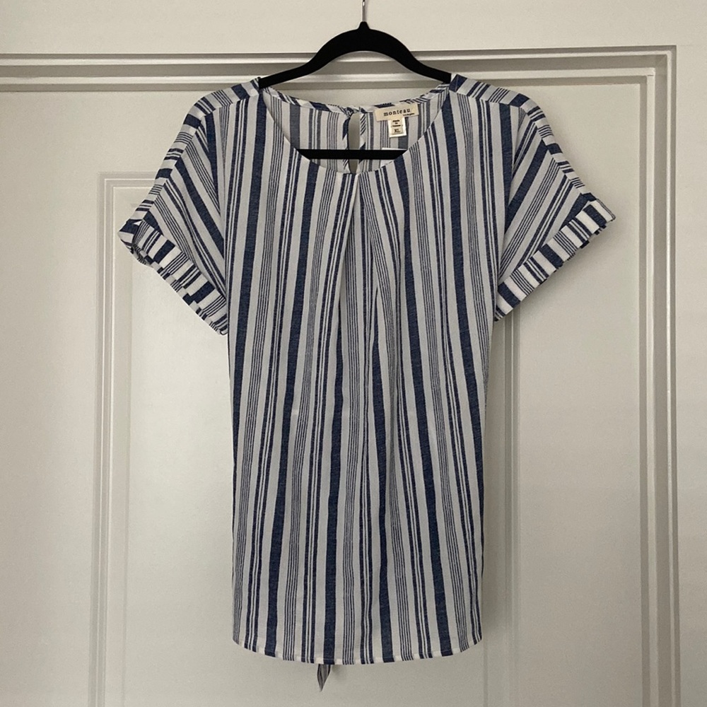 Blue and white striped shirt